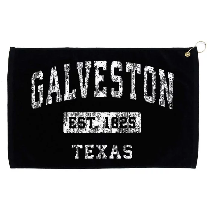 Galveston Texas Tx Vintage Established Sports Grommeted Golf Towel