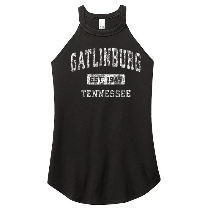 Gatlinburg Tennessee Tn Vintage Sports Established Women’s Perfect Tri Rocker Tank