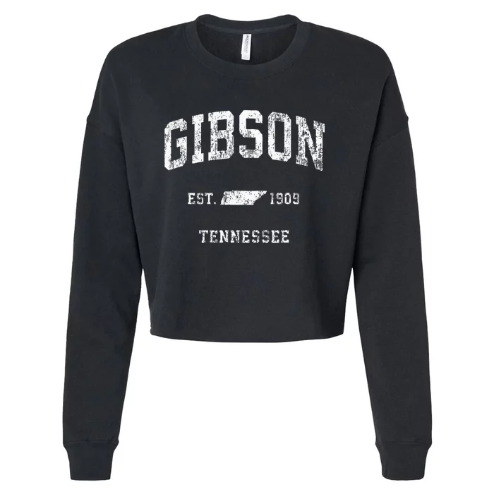 Gibson Tennessee TN Vintage Athletic Sports Cropped Pullover Crew