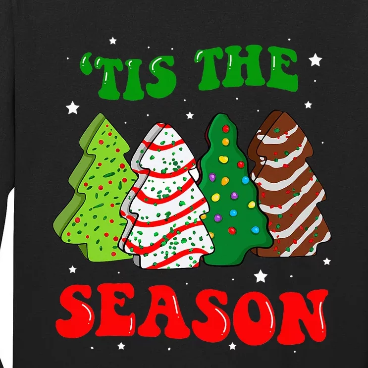 Groovy Tis' The Season Christmas Tree Cakes Debbie Tall Long Sleeve T-Shirt