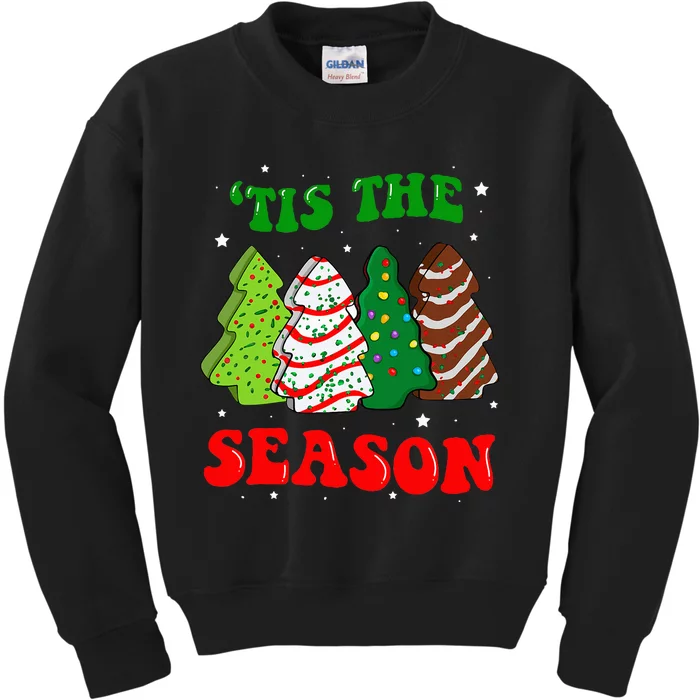 Groovy Tis' The Season Christmas Tree Cakes Debbie Kids Sweatshirt