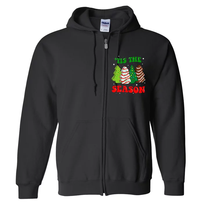 Groovy Tis' The Season Christmas Tree Cakes Debbie Full Zip Hoodie