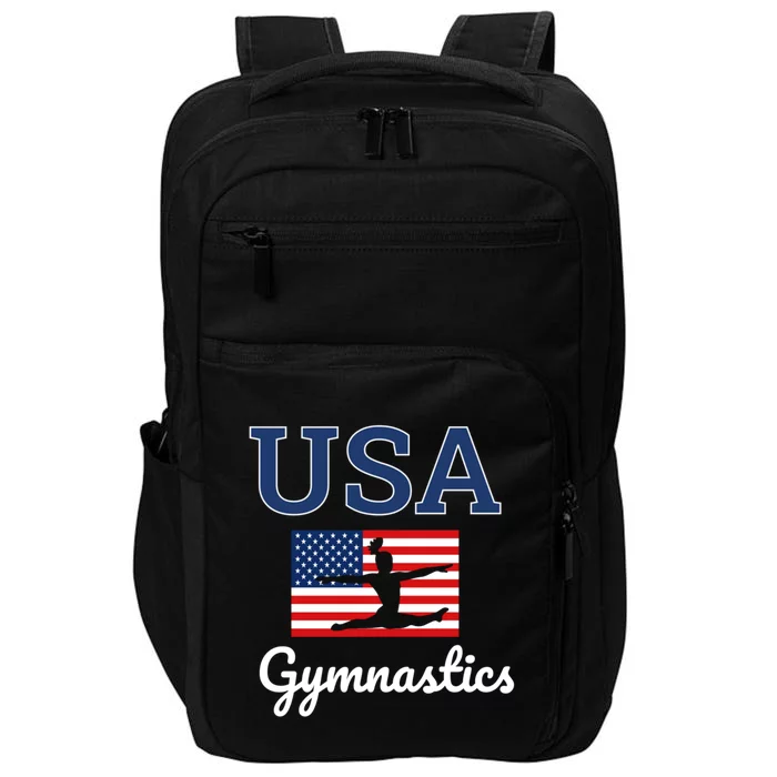 Girl Tumbling Team Gear Gymnast Gymnastics Usa American Flag Cool Gift Impact Tech Backpack