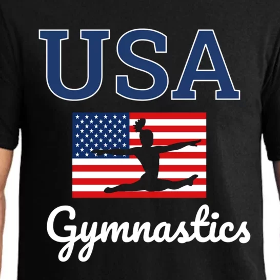 Girl Tumbling Team Gear Gymnast Gymnastics Usa American Flag Cool Gift Pajama Set