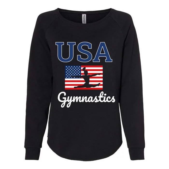 Girl Tumbling Team Gear Gymnast Gymnastics Usa American Flag Cool Gift Womens California Wash Sweatshirt