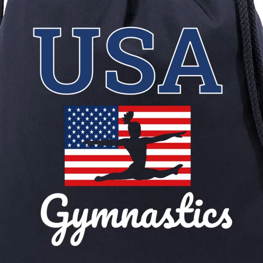 Girl Tumbling Team Gear Gymnast Gymnastics Usa American Flag Cool Gift Drawstring Bag