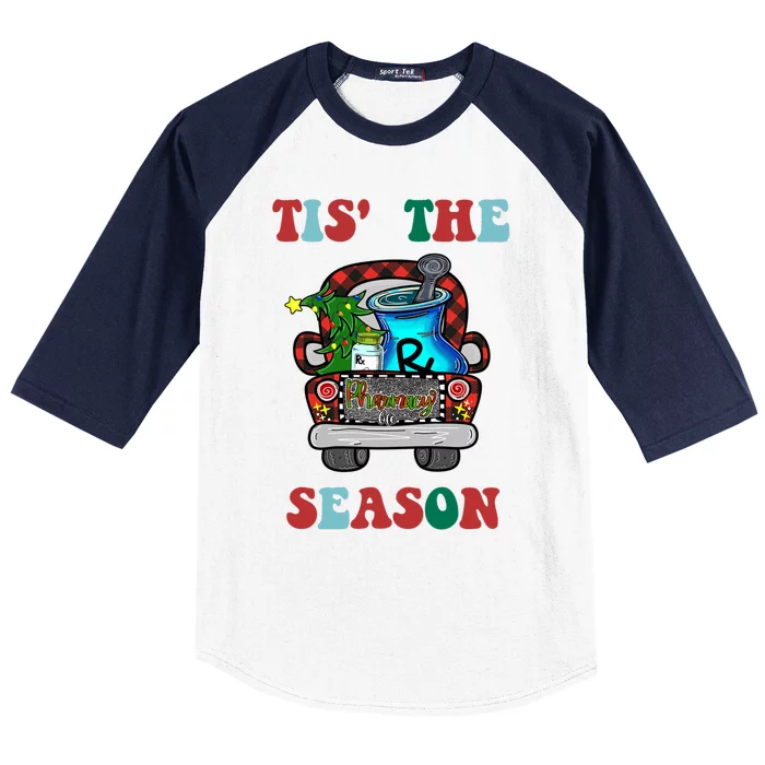 Groovy Tis The Season Pharmacy Tech Christmas Truck Great Gift Baseball Sleeve Shirt