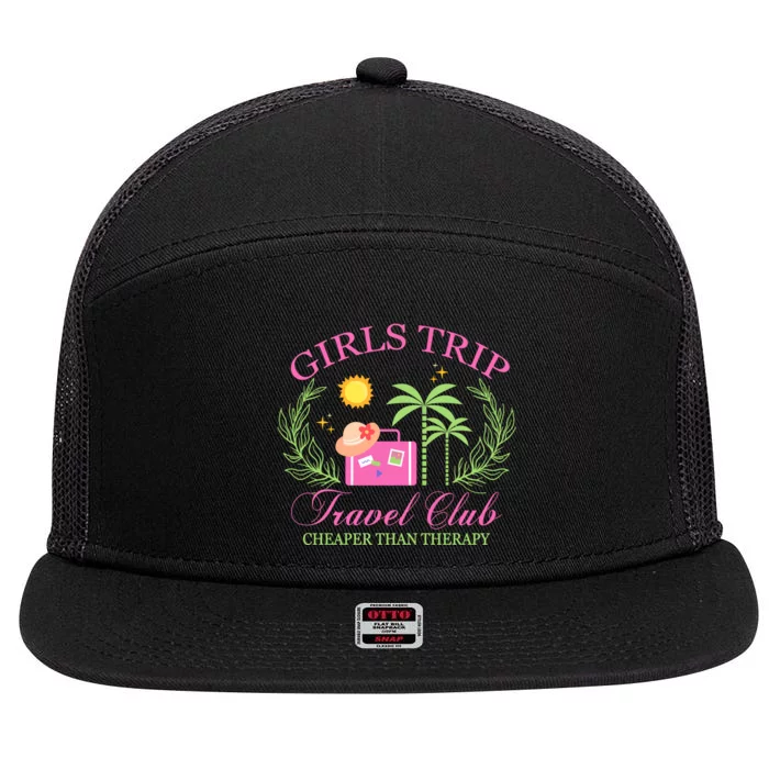 Girl Trip Travel Club Matching Team Vacation 7 Panel Mesh Trucker Snapback Hat