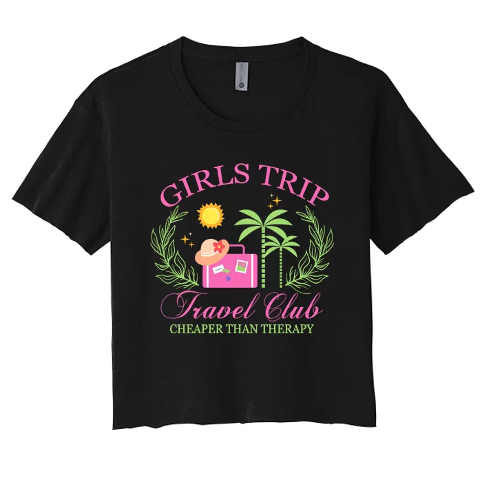 Girl Trip Travel Club Matching Team Vacation Women's Crop Top Tee