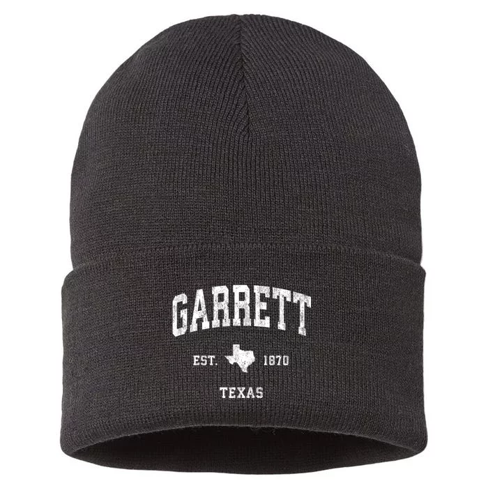 Garrett Texas Tx Vintage Athletic Sports Sustainable Knit Beanie