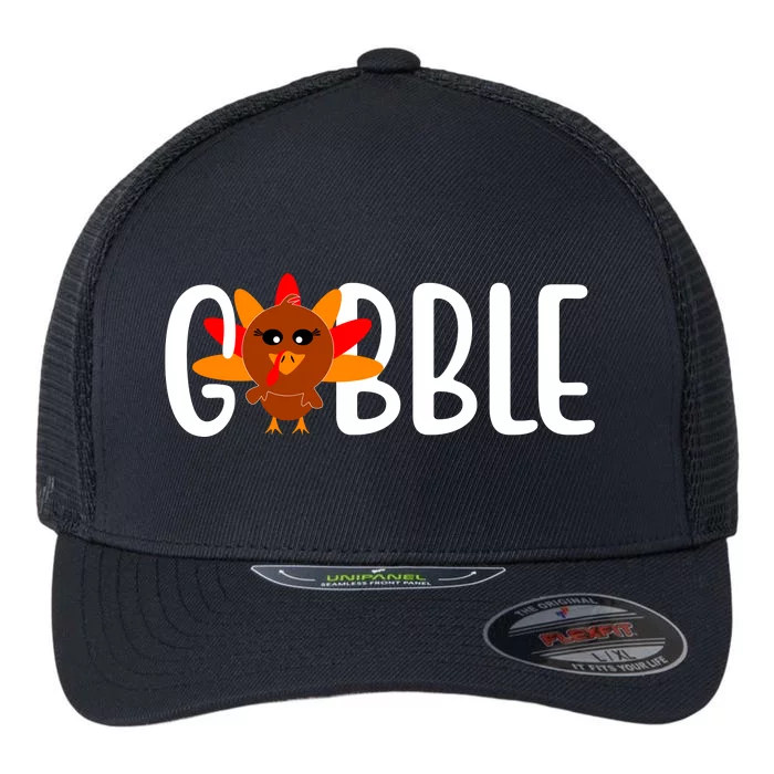 Gobble Turkey Thanksgiving Flexfit Unipanel Trucker Cap