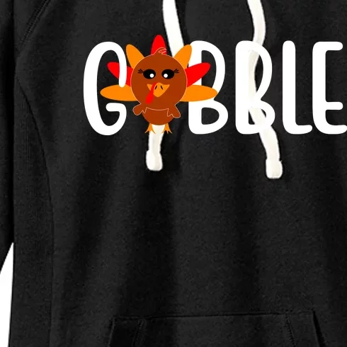 Gobble Turkey Thanksgiving Women's Fleece Hoodie