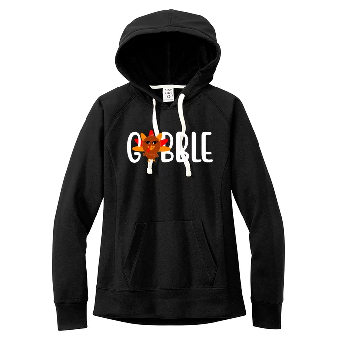 Gobble Turkey Thanksgiving Women's Fleece Hoodie