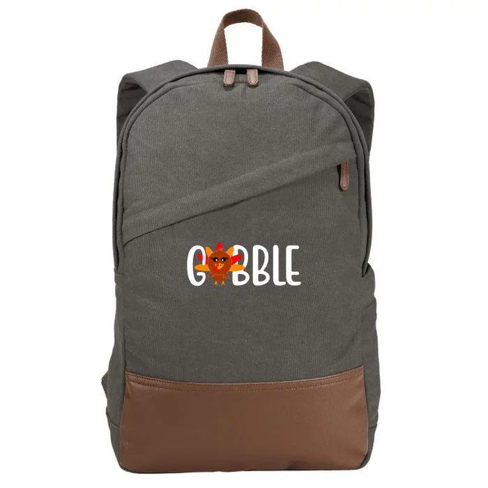 Gobble Turkey Thanksgiving Cotton Canvas Backpack