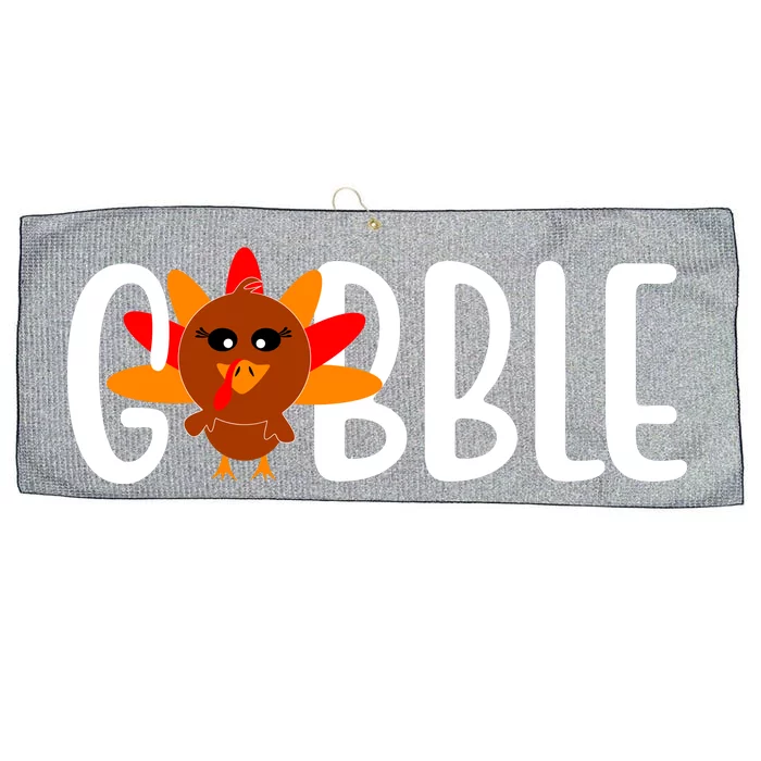 Gobble Turkey Thanksgiving Large Microfiber Waffle Golf Towel