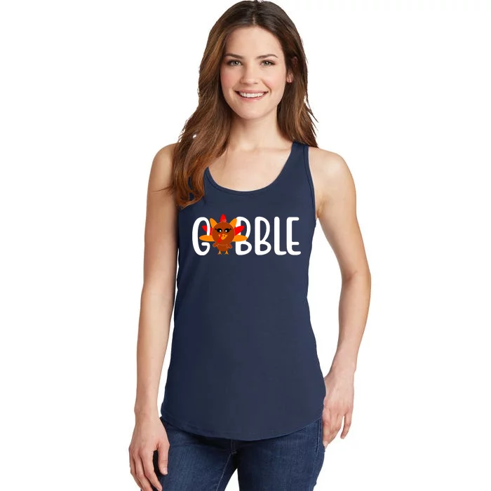 Gobble Turkey Thanksgiving Ladies Essential Tank