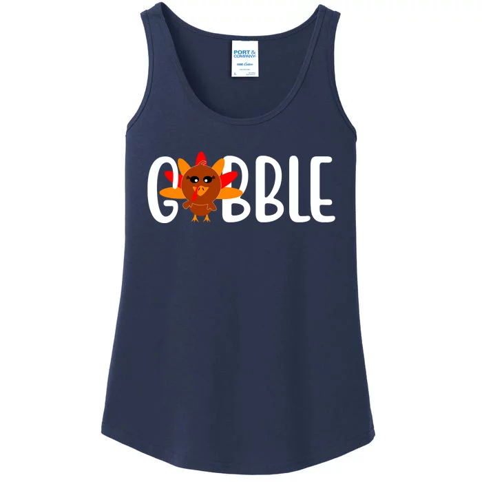 Gobble Turkey Thanksgiving Ladies Essential Tank