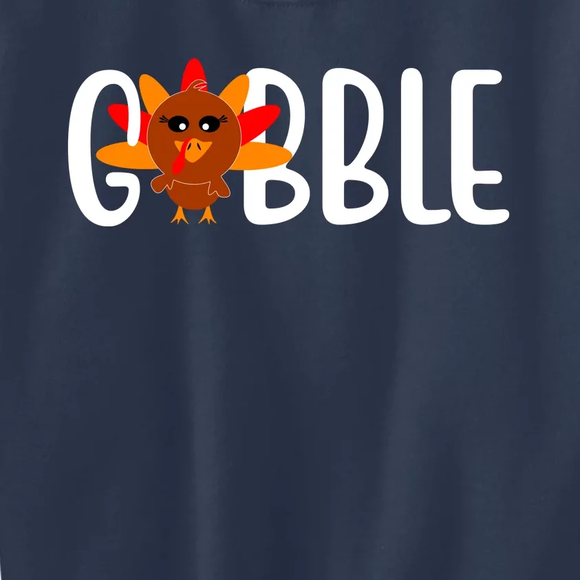 Gobble Turkey Thanksgiving Kids Sweatshirt