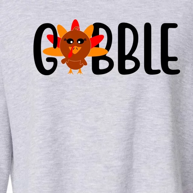 Gobble Turkey Thanksgiving Cropped Pullover Crew