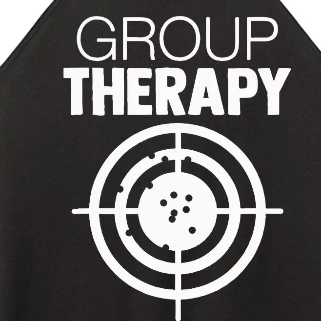 Group Therapy Target Practice Shooting Range Humor Gun Lover Women’s Perfect Tri Rocker Tank