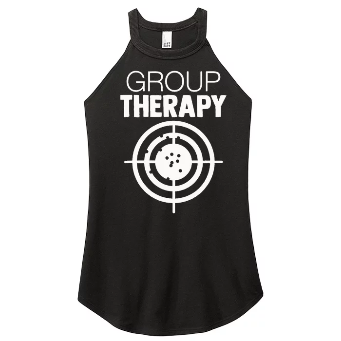 Group Therapy Target Practice Shooting Range Humor Gun Lover Women’s Perfect Tri Rocker Tank