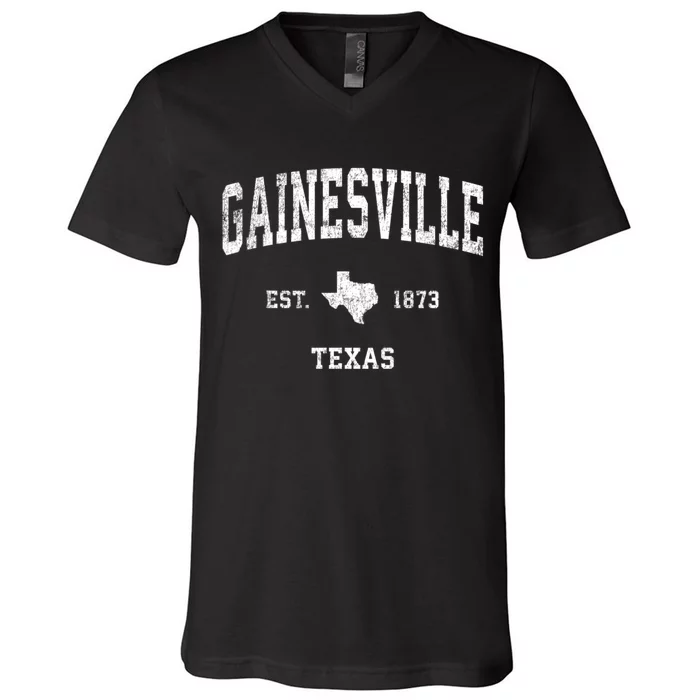 Gainesville Texas Tx Vintage Athletic Sports V-Neck T-Shirt