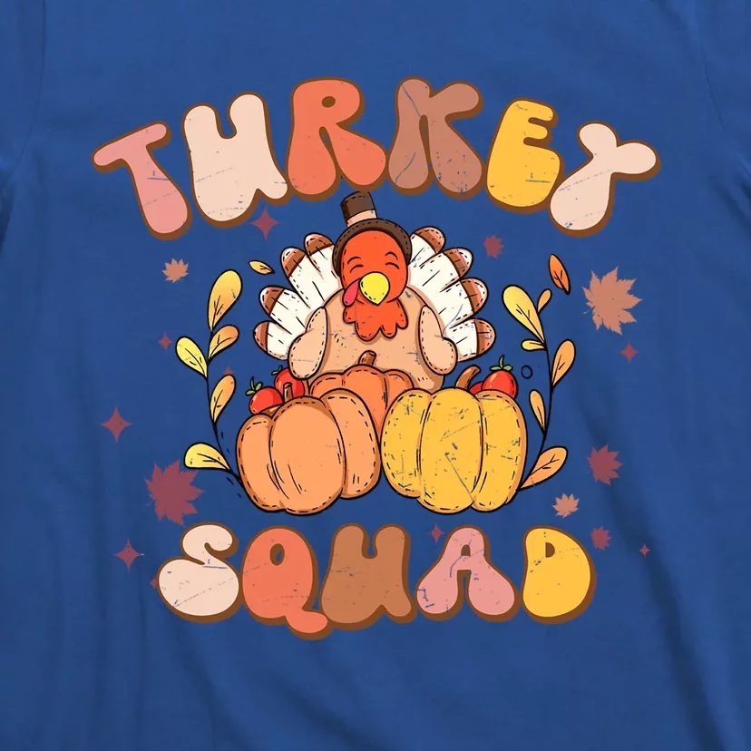 Groovy Thanksgiving Turkey Squad Retro Turkey Day Funny Gift T-Shirt