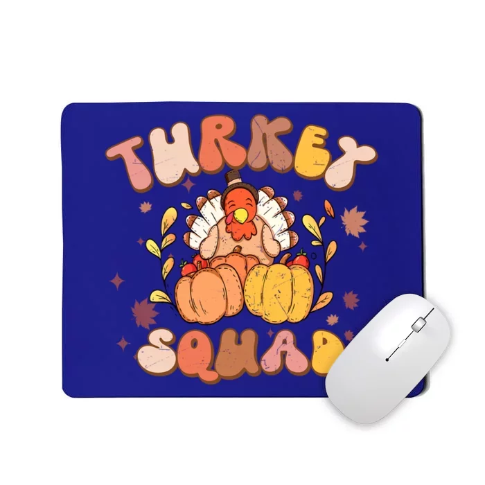 Groovy Thanksgiving Turkey Squad Retro Turkey Day Funny Gift Mousepad