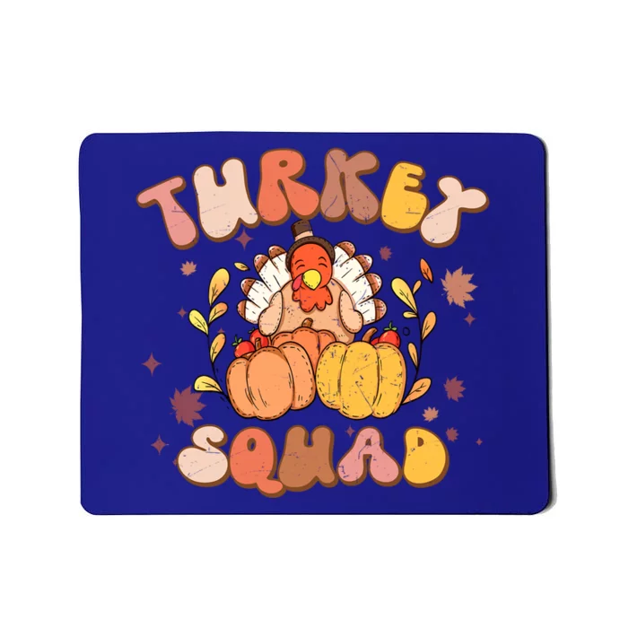 Groovy Thanksgiving Turkey Squad Retro Turkey Day Funny Gift Mousepad