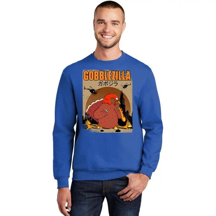 Gobblezilla Turkey Thanksgiving Tall Sweatshirt