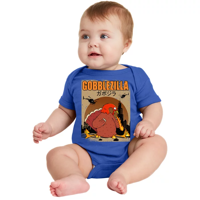 Gobblezilla Turkey Thanksgiving Baby Bodysuit