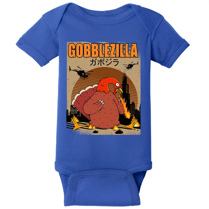 Gobblezilla Turkey Thanksgiving Baby Bodysuit