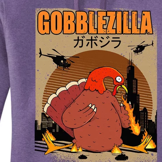 Gobblezilla Turkey Thanksgiving Women's Pullover Hoodie