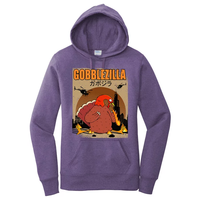 Gobblezilla Turkey Thanksgiving Women's Pullover Hoodie