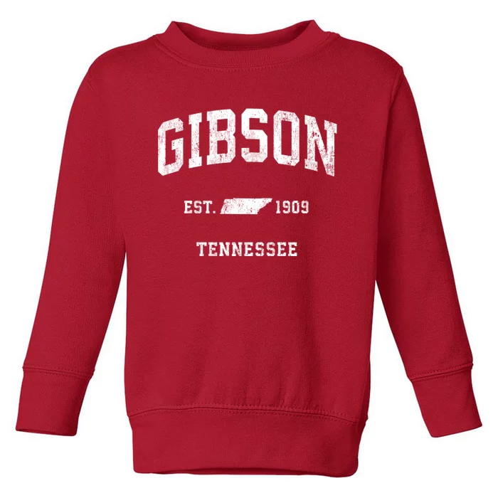 Gibson Tennessee Tn Vintage Athletic Black Sports Toddler Sweatshirt