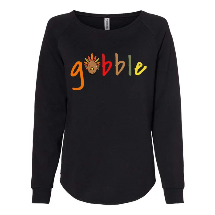 Gobble Thanksgiving Turkey Womens California Wash Sweatshirt