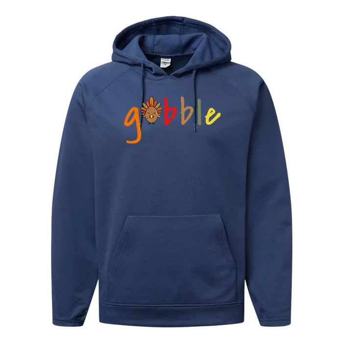 Gobble Thanksgiving Turkey Performance Fleece Hoodie