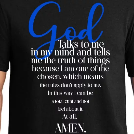 God Talks To Me Amen Funny Christian Pajama Set