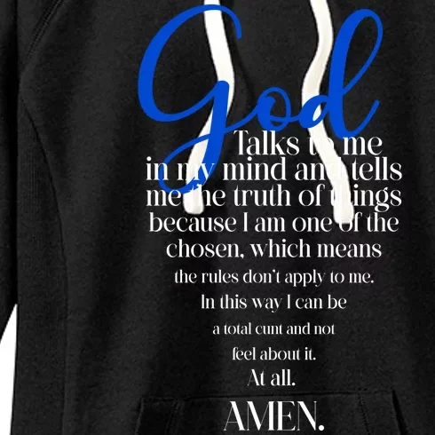 God Talks To Me Amen Funny Christian Women's Fleece Hoodie