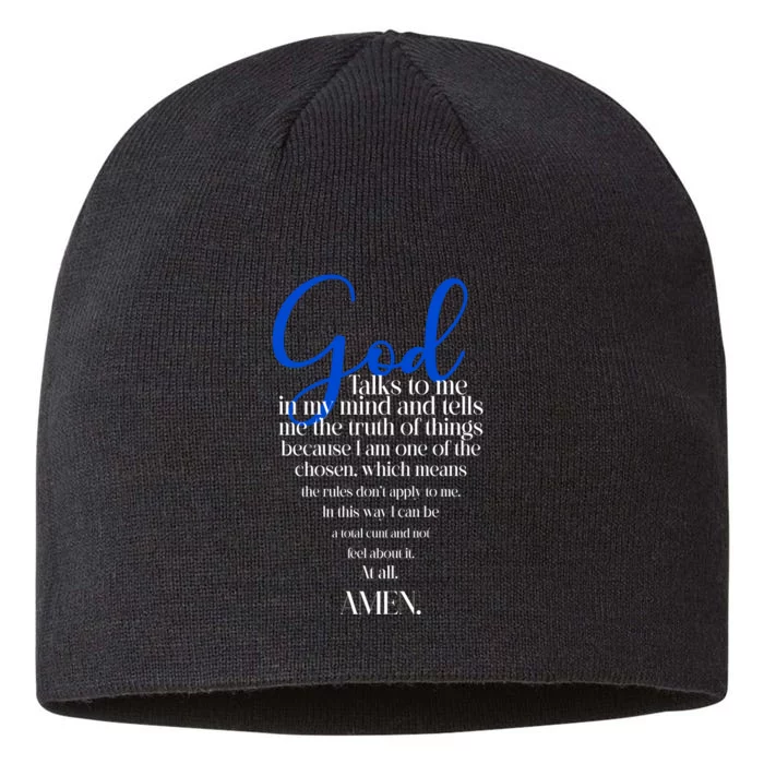 God Talks To Me Amen Funny Christian 8 1/2in Sustainable Knit Beanie