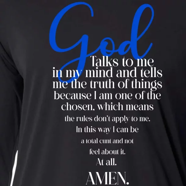 God Talks To Me Amen Funny Christian Cooling Performance Long Sleeve Crew