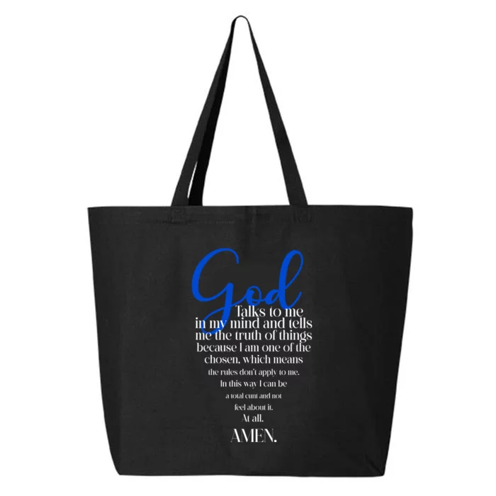 God Talks To Me Amen Funny Christian 25L Jumbo Tote