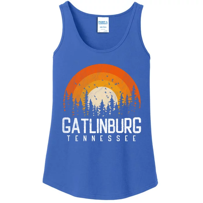 Gatlinburg Tennessee Tn Gift Retro Style Vintage 80s Gift Ladies Essential Tank