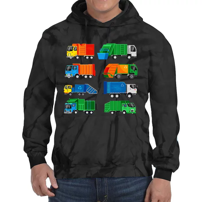 Garbage Truck Trash Waste Separation Costume Tie Dye Hoodie