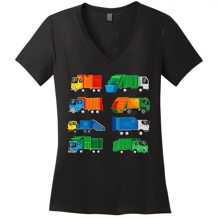 Garbage Truck Trash Waste Separation Costume Women's V-Neck T-Shirt