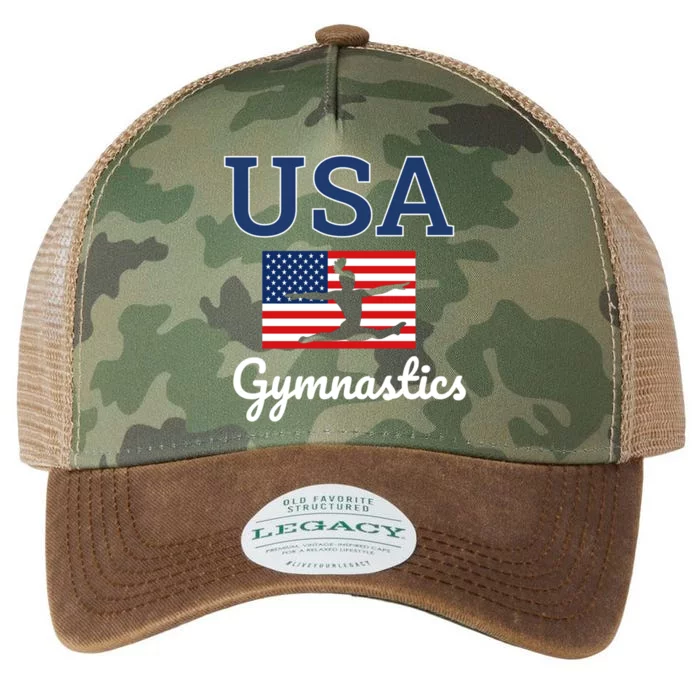 Girl Tumbling Team Gear Gymnast Gymnastics Usa American Flag Cute Gift Legacy Tie Dye Trucker Hat