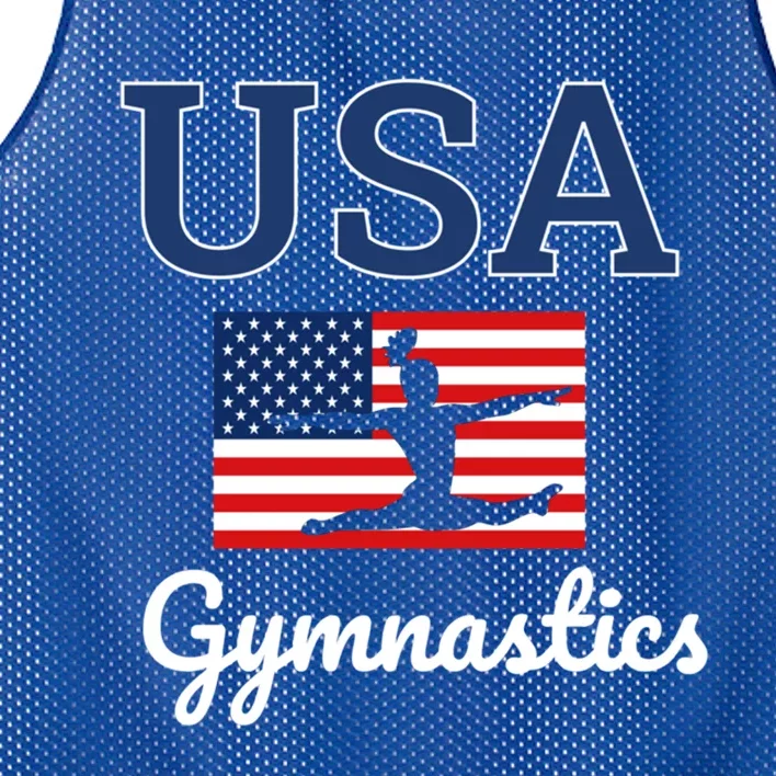 Girl Tumbling Team Gear Gymnast Gymnastics Usa American Flag Cute Gift Mesh Reversible Basketball Jersey Tank