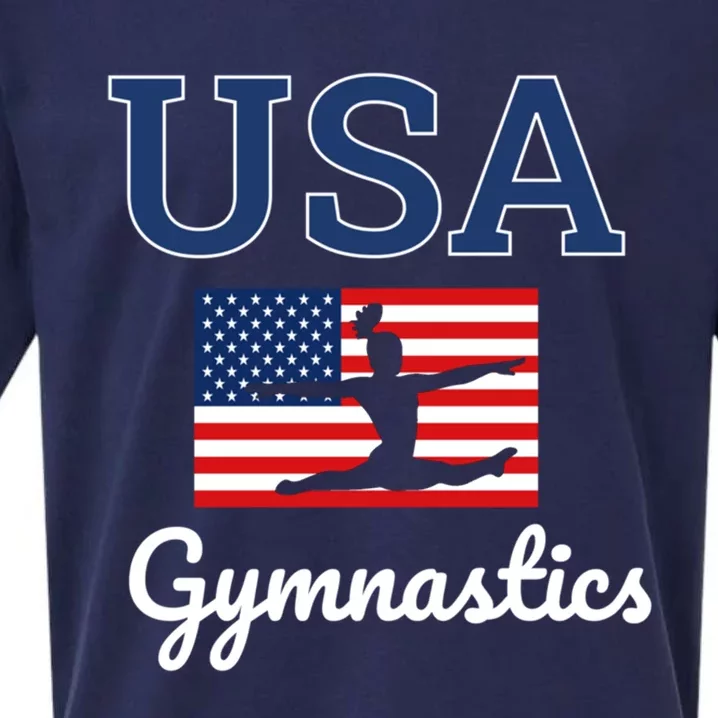 Girl Tumbling Team Gear Gymnast Gymnastics Usa American Flag Cute Gift Sueded Cloud Jersey T-Shirt