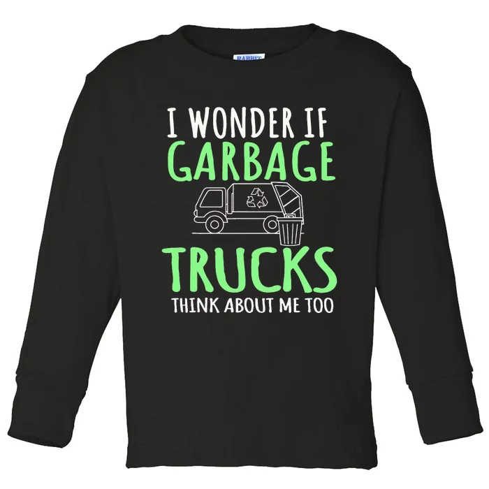 Garbage Truck Trash Collector Recycle Earth Day Toddler Long Sleeve Shirt