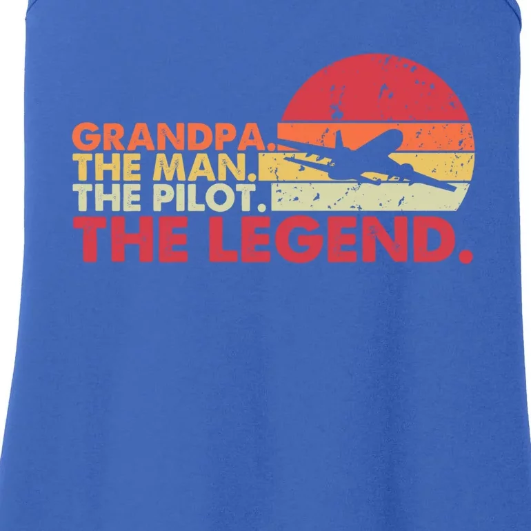 Grandpa The The Pilot The Legend Aviator Father Gift Ladies Essential Tank